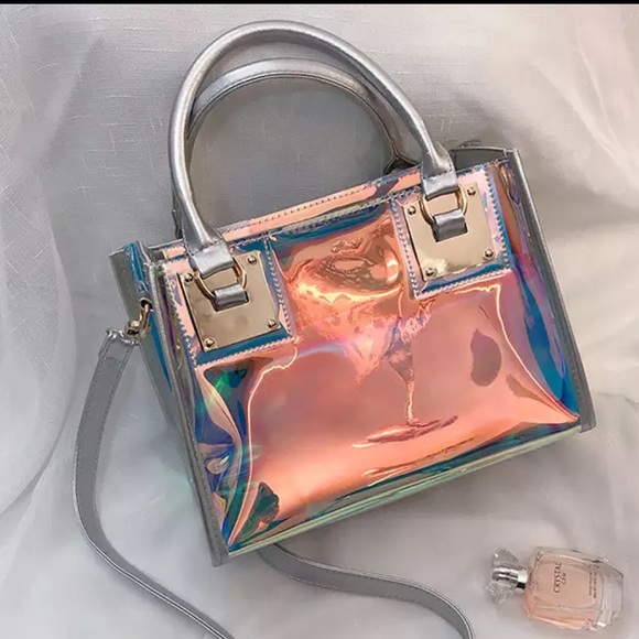 Handbags - Silver Faux Leather Holographic Handbag